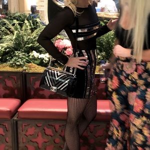 H:ours small black and silver dress new worn1x